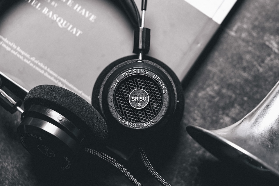 image 1 of Grado SR80x On-Ear Wired Open-Back Headphones - Black