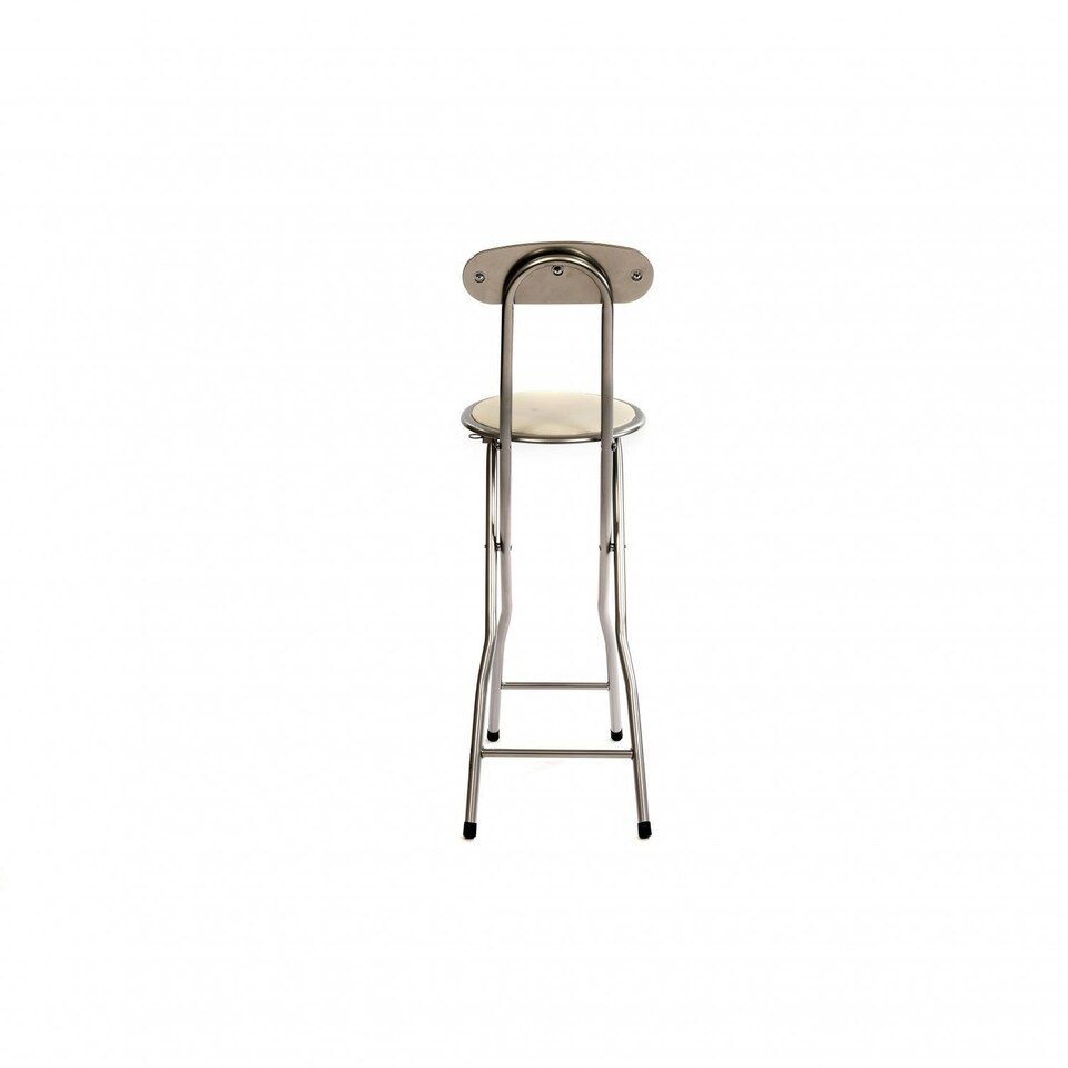 image 1 of Oypla White Padded Folding High Chair Breakfast Kitchen Bar Stool Seat White