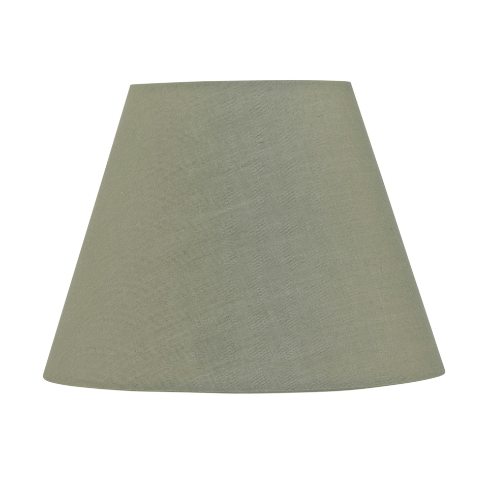 image 1 of Set of 2 Sage Green Cotton 20cm Diameter Tapered Fabric Lamp Shades Green