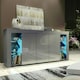 image 2 of Grey Sideboard 164cm Gloss Doors Free LED Modern Storage Cabinet | Grey