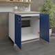 image 3 of JD Greta Adjustable Legs Kitchen Sink Unit 800mm Cabinet With Doors - Navy Blue Matt With Worktop