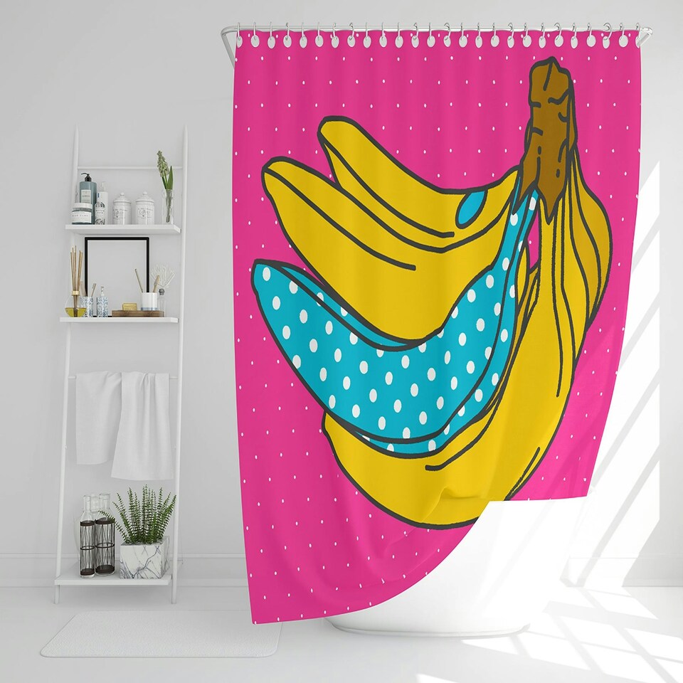 image 1 of Pop art banana (Shower Curtain)