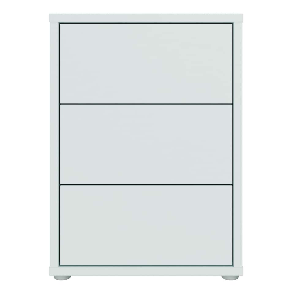 image 1 of Alice Springs Bedside Cabinet with 3 Drawers Push-to-Open in Light Grey