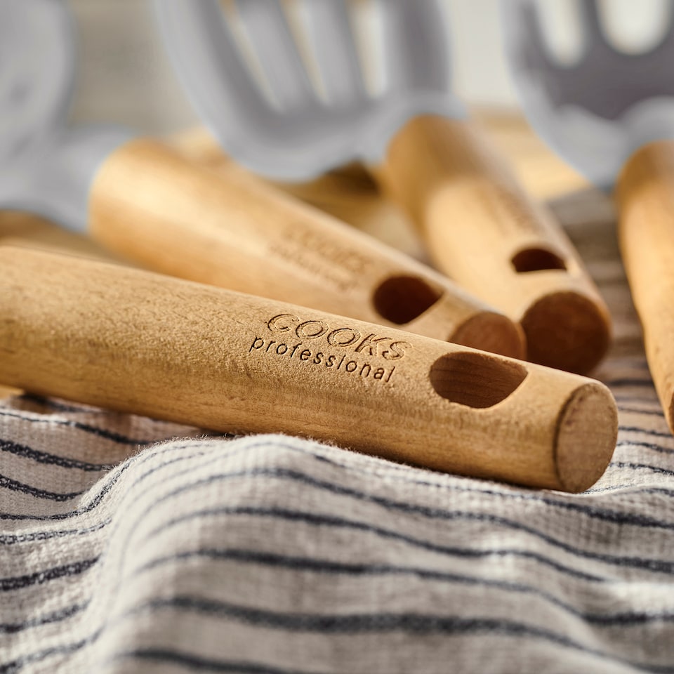 image 1 of Cooks Professional 5 Piece Silicone Utensil Set – Kitchen Cooking Spoons, Ladle & Spatula | Grey | 5