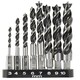 image 3 of Dekton 8pc 1/4'' Hex Shank Wood Drill Chisel Set 3mm-10mm Carbon Steel 3-4-5-6-8