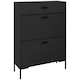 image 6 of HOMCOM Shoe Storage Cupboard with 2 Flip Doors and Sliding out Drawer, Black
