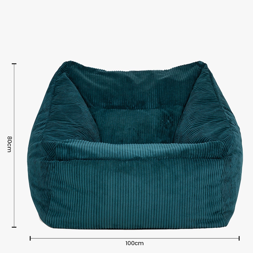 image 1 of icon Natalia Corduroy Armchair Bean Bag and Round Footstool, Teal