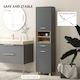 image 6 of HOMCOM Tall Bathroom Storage Cabinet, Bathroom Storage Unit, Freestanding Bathroom Cabinet with Open Shelves and Drawer | Grey | Grey
