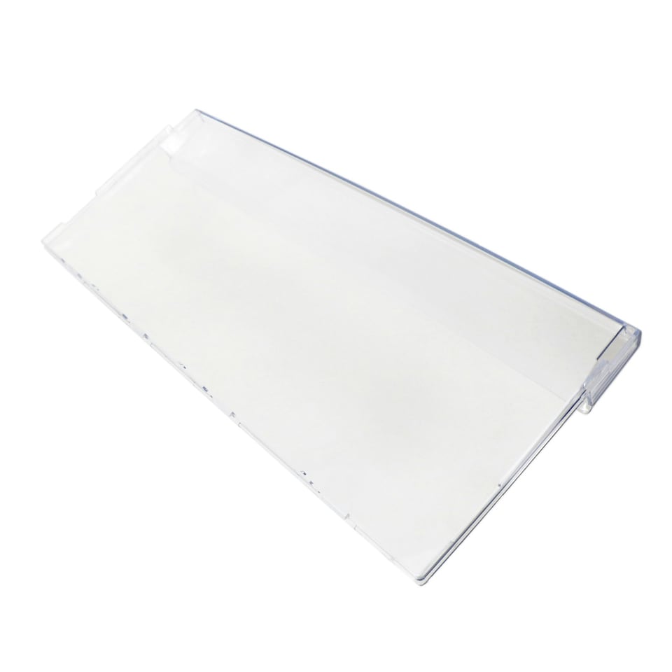 image 1 of Beko Freezer Drawer Front Basket Handle Cover 445mm x 190mm Clear