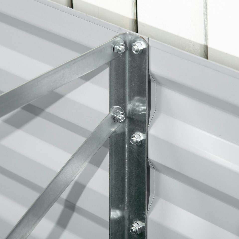 image 1 of Outsunny Galvanised Steel Outdoor Raised Bed w/ Reinforced Rods, Dark Grey