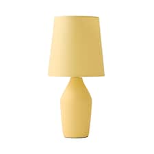 ValueLights Arlo Sunshine Yellow Ceramic Table Lamp with Yellow Shade