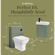image 5 of Balterley Cloakroom Suite - Wall Hung Basin Unit, Toilet & Tap | Green | Satin Green | 438 x 400 x 222mm