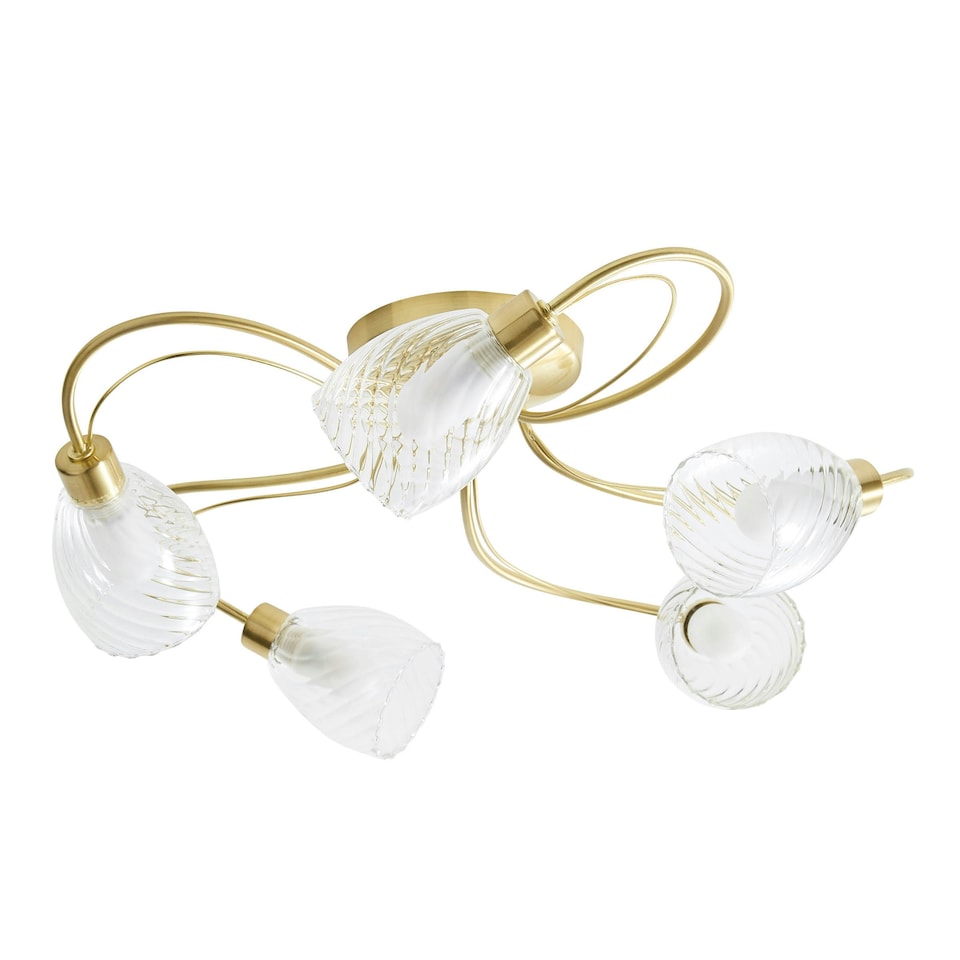 image 1 of BHS Arya Bathroom Flush Ceiling Light | Gold | Satin Brass | 1