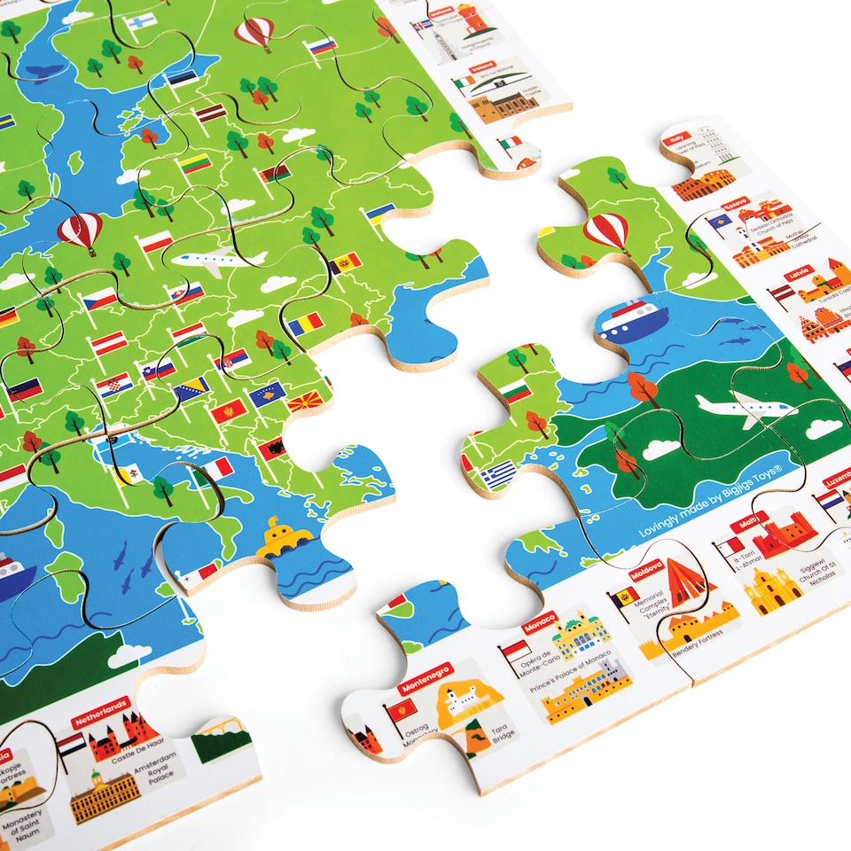 image 1 of European Landmarks Floor Puzzle