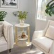 image 8 of 2 Tier Marble Coffee Table Gold Gold