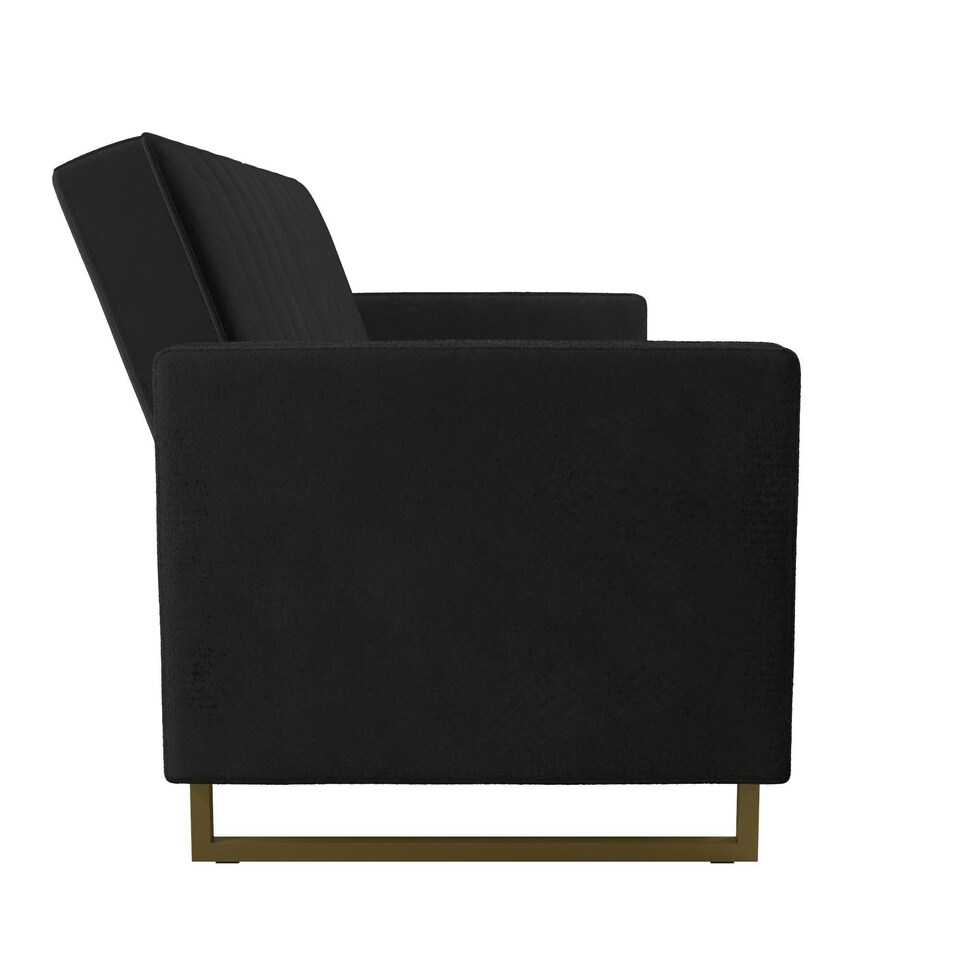 image 1 of Skylar Sofa Bed in Velvet Black Black | BLACK