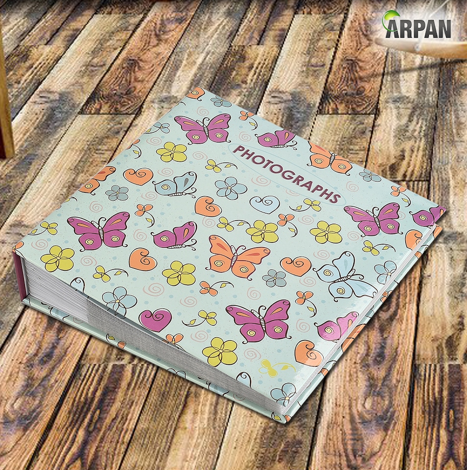 image 1 of ARPAN Slip In Case Memo Photo Album – Holds 200 Photos 4"x6" (10x15cm) – Hardcover Picture Album with Memo Writing Space for Family, Wedding & Travel Memories