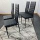 image 7 of Dining Chairs Set of 4 Black Leather Kitchen Chairs Black