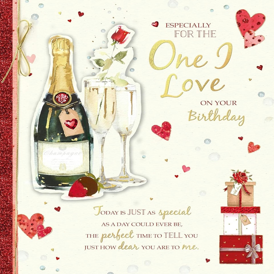 image 1 of Bottle Of Wine One I Love Birthday Card