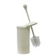 image 1 of JVL Knit Design Loop Plastic Toilet Brush and Holder, Ivory White