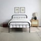 image 2 of Tewin Vintage Hospital Style Black Metal Bed Frame (King) | Black | Black | King