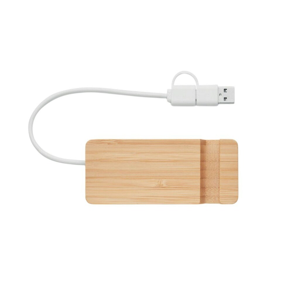 image 1 of MidOcean Hubstand Bamboo USB Hub - Wood - One Size