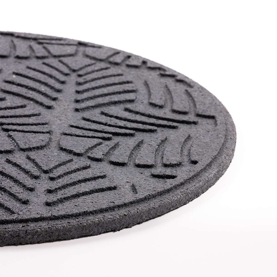 image 1 of Stepping Stones Rubber Path Walkway Stone Geo Leaves Design - Grey - Pack of 2 | Grey | Grey | Pack of 2