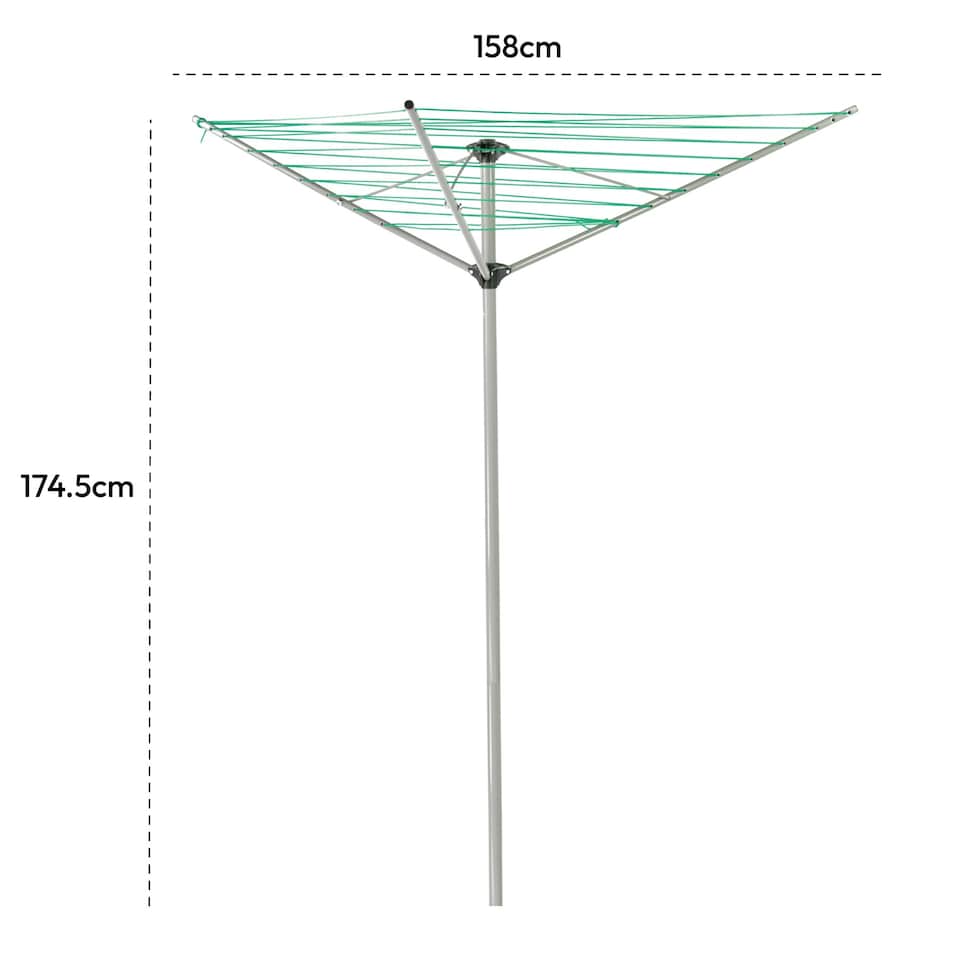 image 1 of KCT 3 Arm Rotary Washing Line - 30m Drying Area Green | Silver