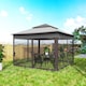 image 9 of Outsunny 3 x 3m Pop Up Gazebo, Marquee Party Tent with Double Tier Roof, Netting and Carry Bag, Event Shelter for Outdoor Patio, Light Grey