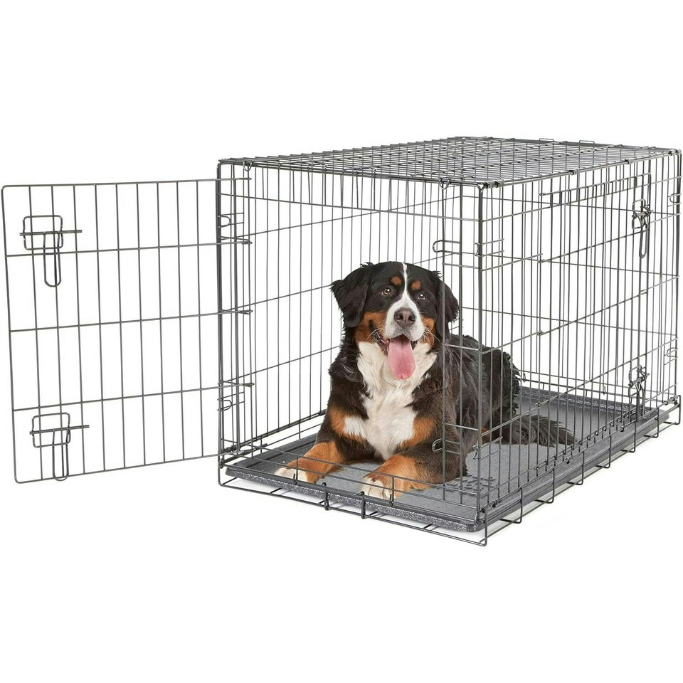 image 1 of Dogit 2-Door Dog Crate, Black Wire Home
