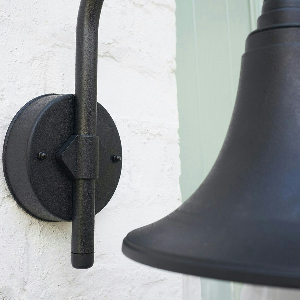 image 1 of ValueLights Black Bramhall Outdoor Wall Lantern with 6W Warm White Bulb Black