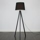 image 2 of ValueLights Modern Black Wood Tripod Design Floor Lamp With Black Shade