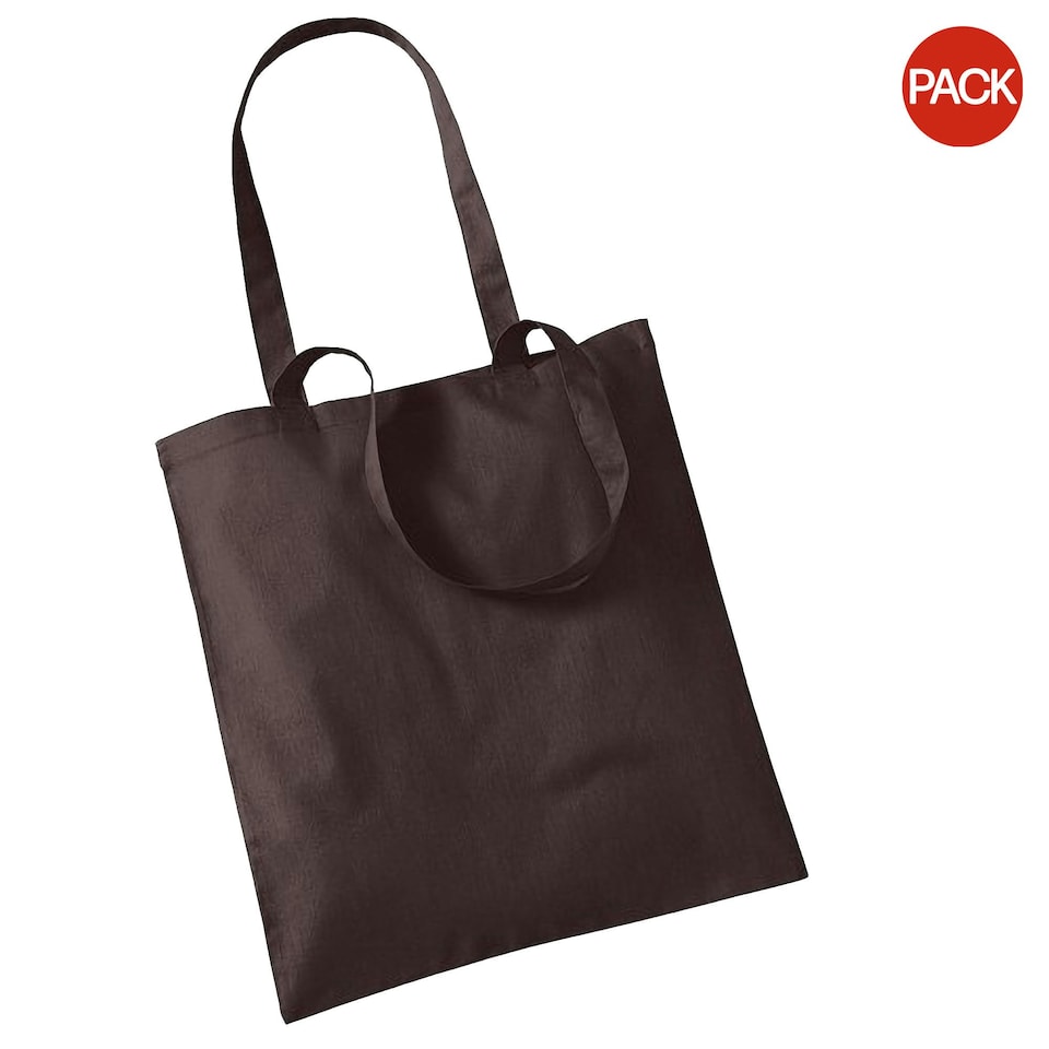 Westford Mill Promo Bag For Life - 10 Litres (Pack Of 2) - Chocolate - One Size Brown