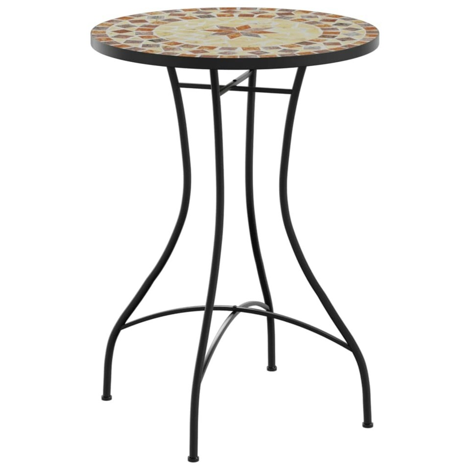 Mosaic Bistro Table Terracotta and White &ò50x70 cm Ceramic - Tesco ...