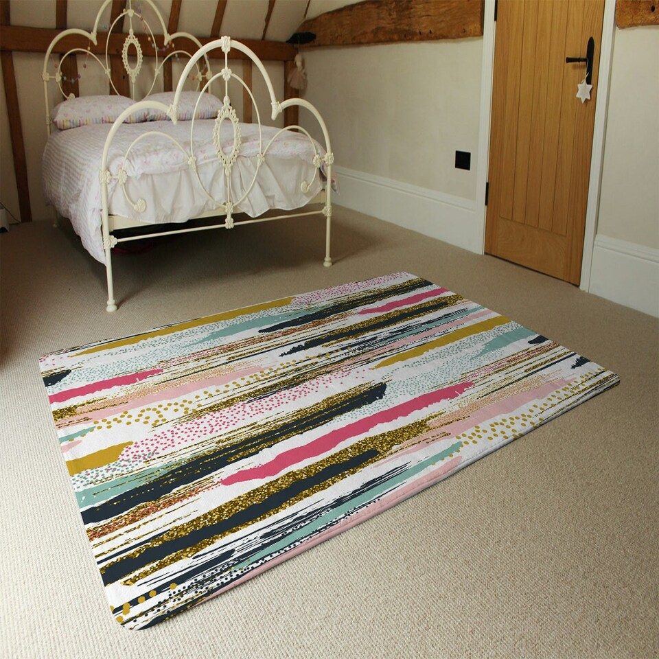 image 1 of Coloured Stripes & Spots (Rug) Multi | Medium: 80x150cm