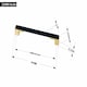 image 3 of Golden Grace Gamma Unique Design Premium Cabinet Cupboard Pull Handles in Black & Gold Finish - 224mm Black
