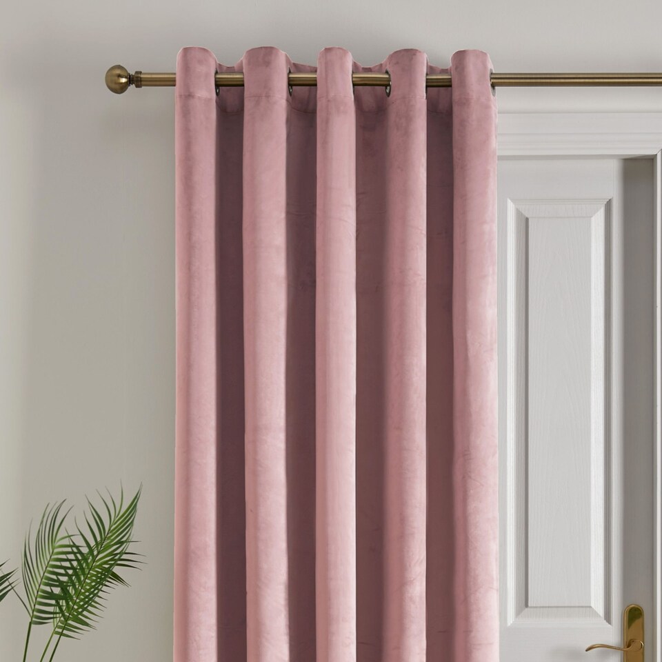 image 1 of Laurence Llewelyn-Bowen Montrose Eyelet Single Panel Door Curtain Blush