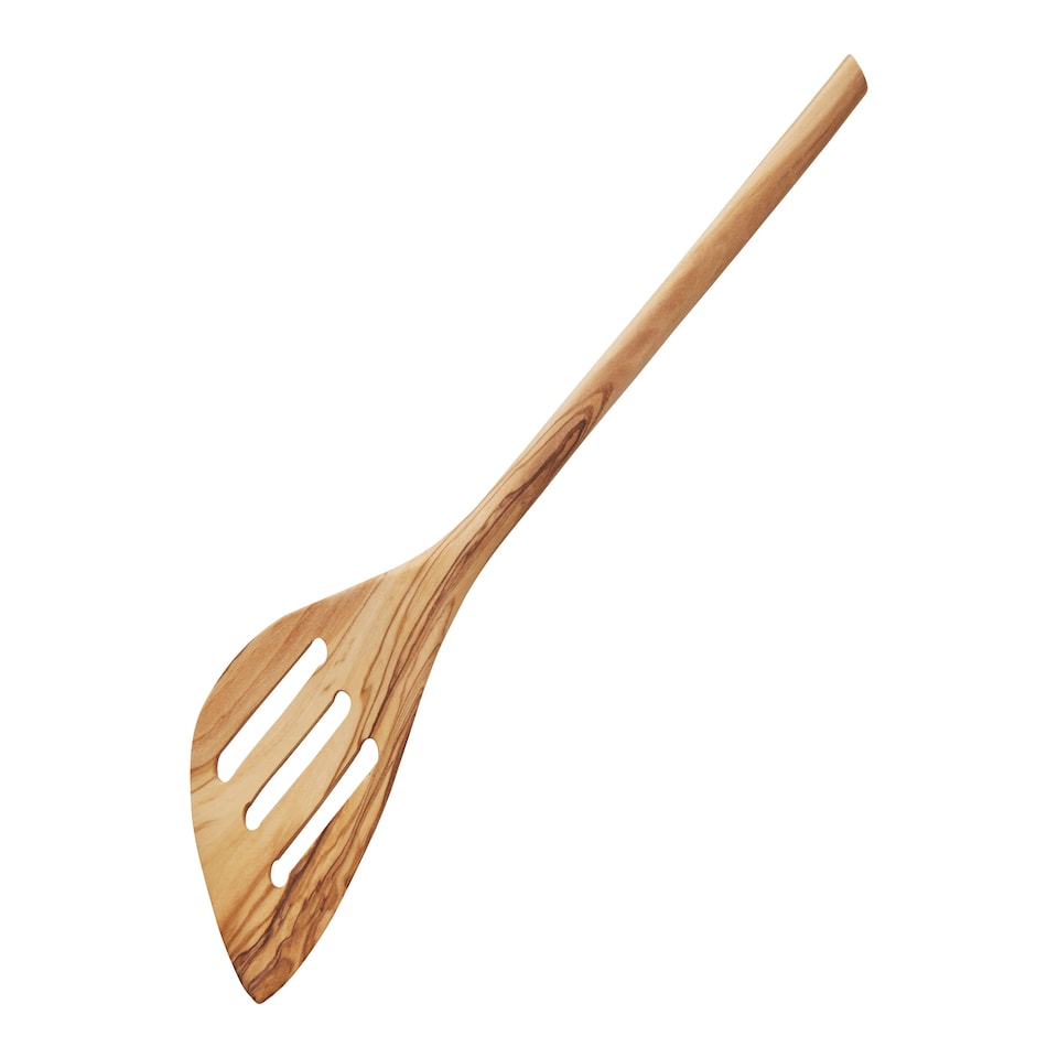 image 1 of Interiors by Premier Premium Olive Wood Spatula, Sleek Slotted Cooking Utensil, Lightweight Spatula Tool, Authentic Olive Utensil