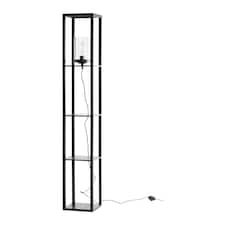 Giles - Shelved Unit Floor Lamp with Glass Shade