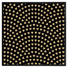 Geometric glitter love hearts (Picutre Frame) Black | XS