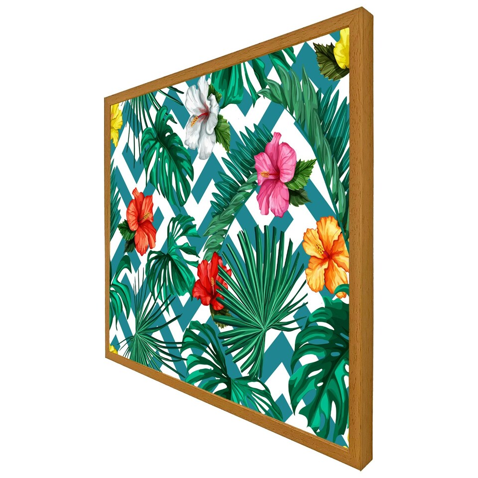 image 1 of Tropical leaves & geometrics (Picutre Frame) Black | L