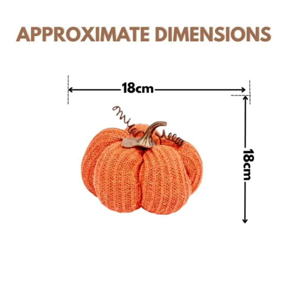 image 1 of Marco Paul 13cm Orange Plush Autumn Décor Pumpkin Halloween Decorations