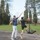 image 2 of Yaheetech 2.19-2.49M Height-Adjustable Basketball Hoop Black