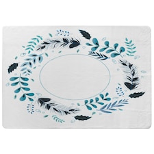 Blue Leaves Frame (Rug) Blue | Medium: 80x150cm