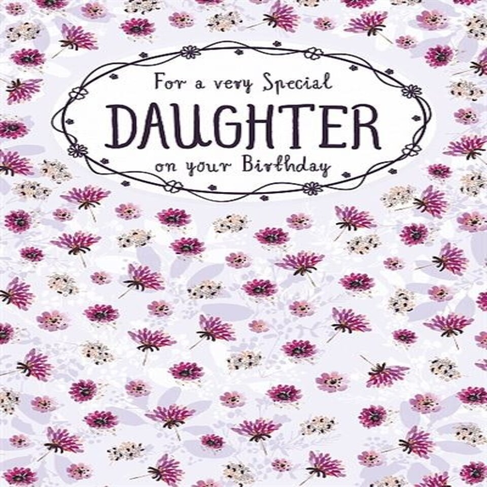 image 1 of Daughter Birthday Card Lilac And Pink Flowers