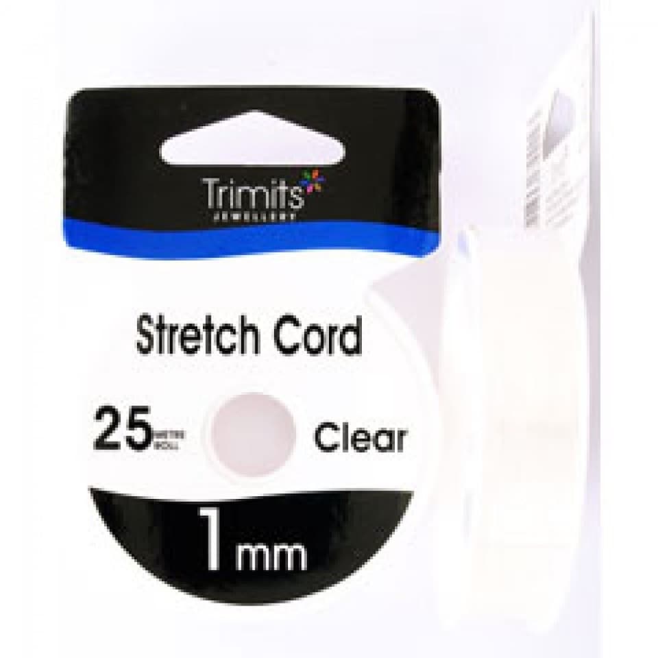 Trimits Clear Stretch Elastic Cord, 25m per ball - metre roll