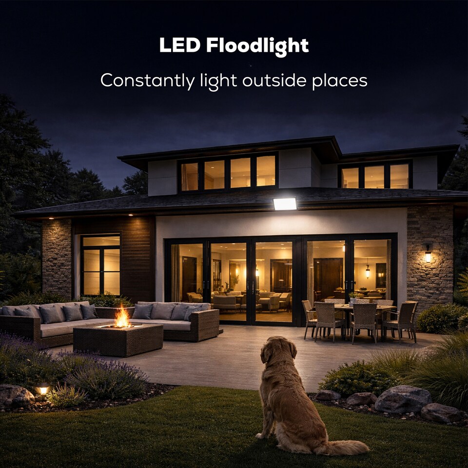image 1 of TCP 10W LED Floodlight, Efficient Outdoor Light with Screwless Connector
