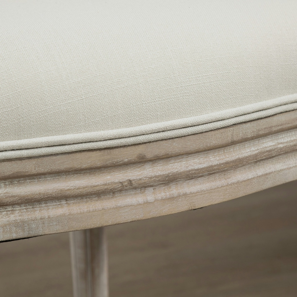 image 1 of HOMCOM French-Style Dining Chairs Set of 2 with Linen Upholstery, Cream