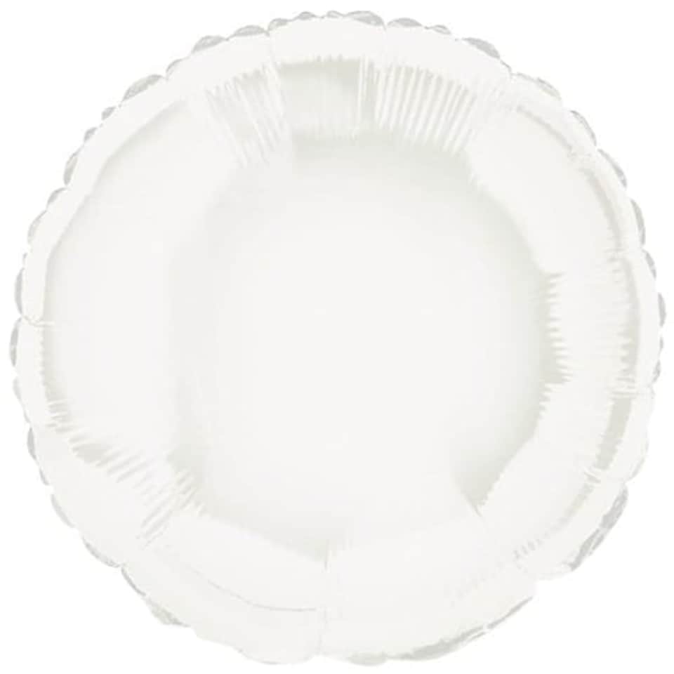 image 1 of White Round Foil Helium Balloon 46cm / 18 in