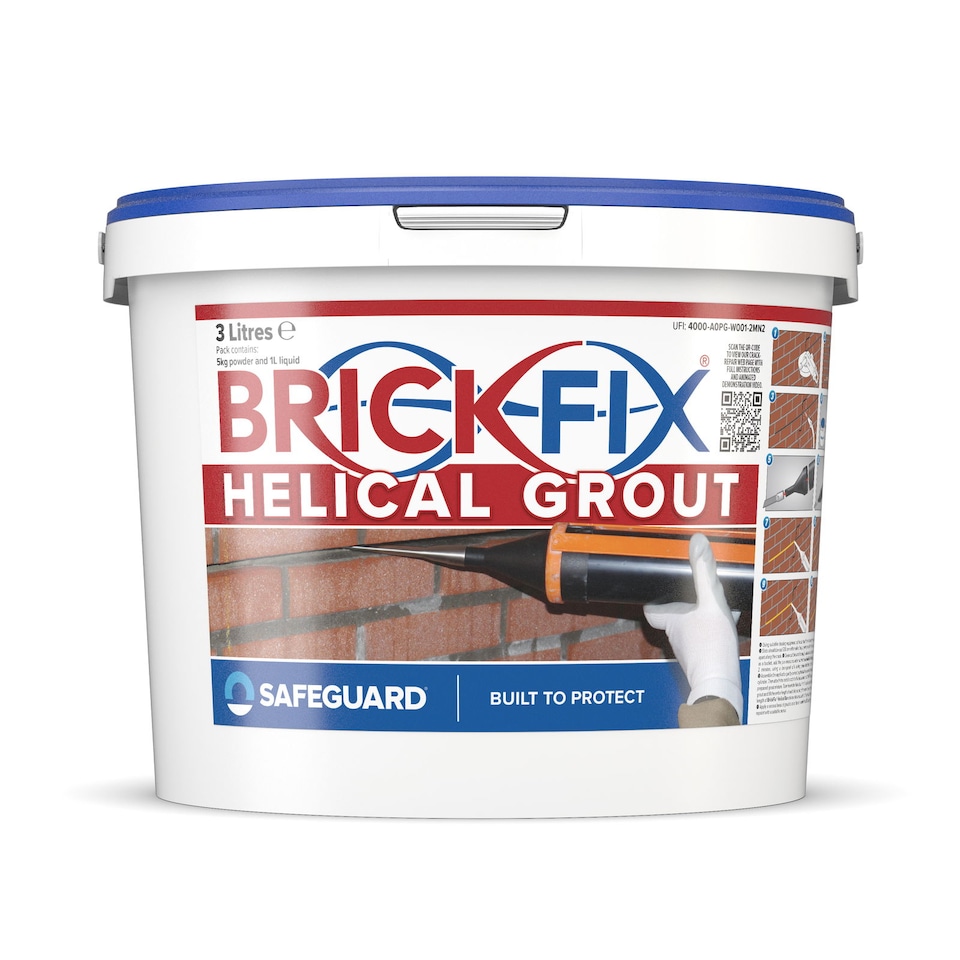 BrickFix Helical Grout Grey - Crack Stitching Grout for Masonry & Brick. 5kg + 1L Additive Kit for Helical Bar Installation